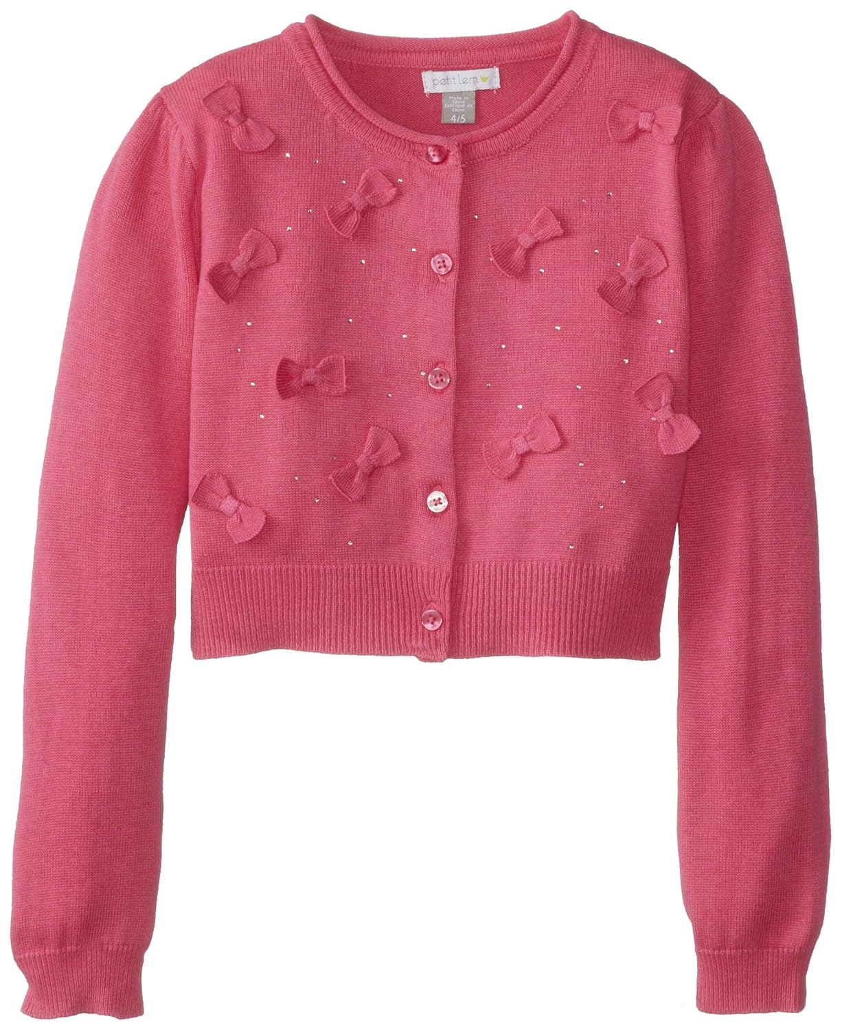 petit lem 小女孩靓丽长袖针织毛衣 桃红色 2/3